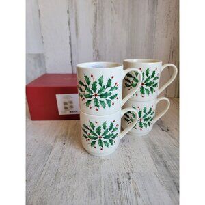 Lenox holiday stacking mug mistletoe 12 oz cup Xmas home decor